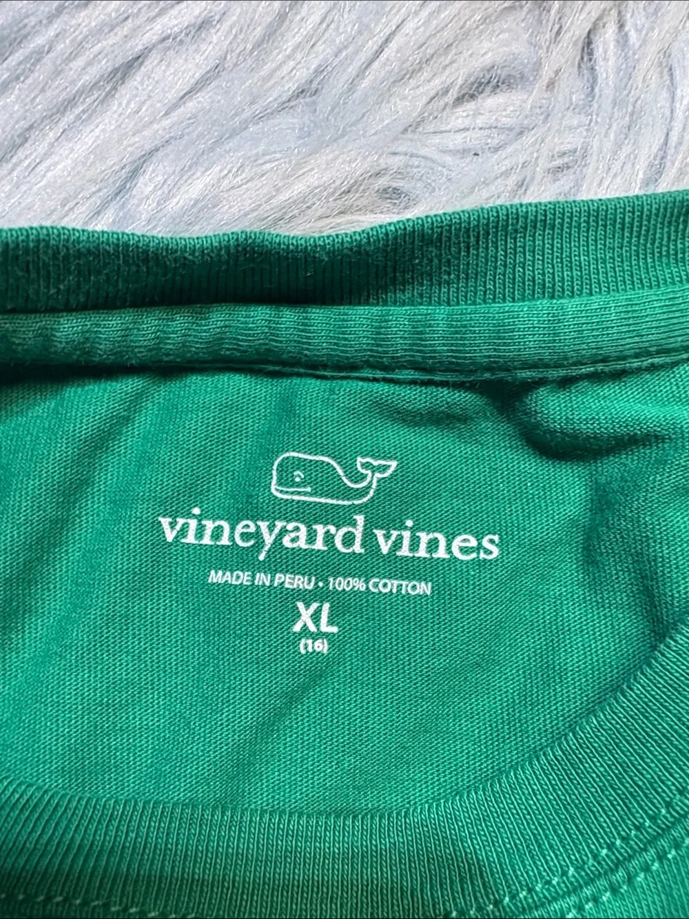 Vineyard Vines Green Kids 'Merry Christmas' Long-Sleeve Tee sz XL